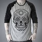 Skull Love Hate tattoo rock band Baseball Jersey t shirt 3/4 sleeve