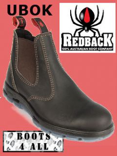 Redback Work Boots UBOK Easy Escape Soft Toe Elastic Side Brown Boot