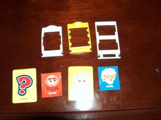 GUESS WHO BOARD GAME WHITE CARD HOLDER FACES YELLOW MYSTERY