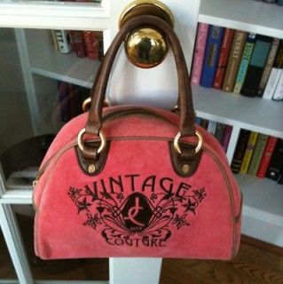 Vintage Juicy Couture Bowler Bag Satchel Pink With Brown Love P&G