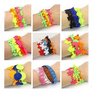 sale 1Set for 12Pcs Multicolor Braided Friendship Bracelet Wristband