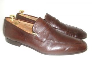 MAGNANNI 15 D BROWN LEATHER LOAFERS $298
