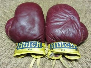 Vintage Leather Boxing Gloves Hutch Antique Old Childs Box Bag 7077