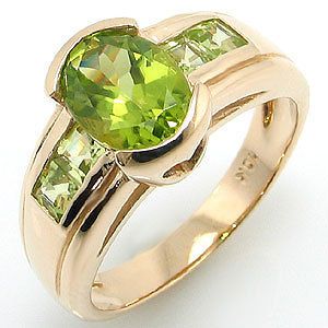 Jewelry Deluxe Mans Peridot 10KT yellow Gold Filled Ring #10 Gift