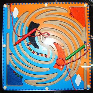 Double Birds Magnetic Labyrinth Wood maze metal balls game Puzzle Toy