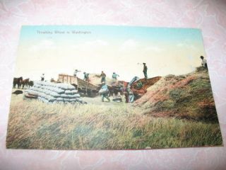 1912 WASHINGTON THRESHING WHEAT OLD FARM MACHINERY POST CARD