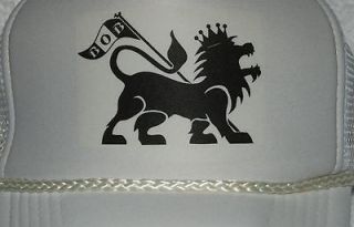 REGGAE BOB FLAG RASTA LION WHITE TRUCKER CAP NEW HAT