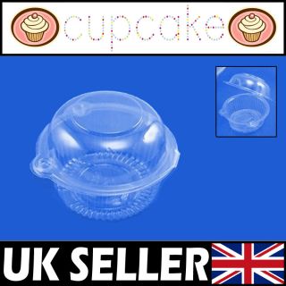 Individual Large Clear Plastic Single Cup cake Muffin Cases / Pods