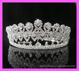 Wedding/Bridal crystal veil tiara crown headband CR069