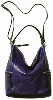 Tano Handbags Leather Zippy Bucket With Cross Body Shoulder Strap Ink