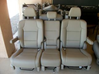 2012 new unused SET 3 SEATS Tan Leather CLASSIC CAR VAN BUS TRUCK