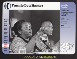 FANNIE LOU HAMER Civil Rights 1997 GROLIER PICTURE CARD