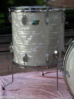 OWNER? RARE 1980 LUDWIG 16 WHITE MARINE PEARL FLOOR TOM for DRUM