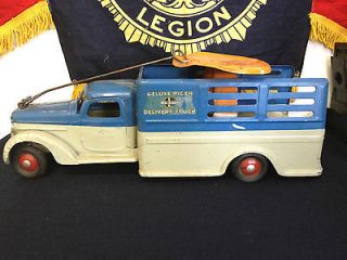 VINTAGE 1940s BUDDY L RIDE ON DELUXE RIDER DELIVERY TRUCK VERY NICE