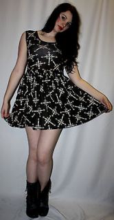 GOTHIC CROSS PARTY DRESS GOTH PUNK EMO ROCK N ROLL BY INSANITY