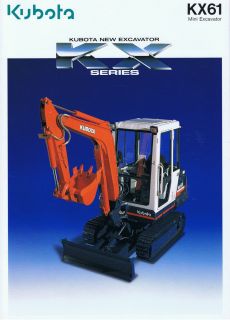 Kubota KX61 Mini Excavator Construction brochure 1995