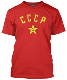 CCCP Soviet Red Russia T Shirt Hammer and Sickle Retro