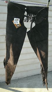 XL Tough 1 dark brown suede leather Western equitation show chaps