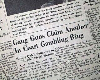 Gangster BUGSY SIEGEL Flamingo Club Murder Inc. Assassinations in 1947