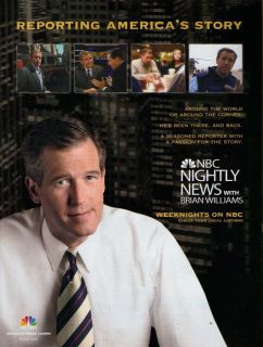 BRIAN WILLIAMS   NBC Nightly News    2005 Magazine Print Ad /m