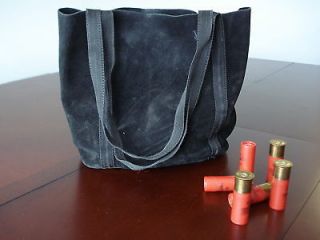 Duck Hunting Shell Ammo Tote Black leather shooting Bucket Bag pack