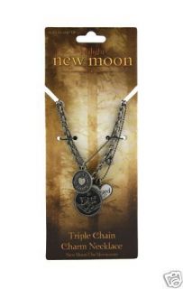 NEW MOON Charm Necklace Triple Chain Edward Cullen NEW