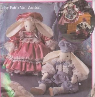 Pattern ADORABLE VICTORIAN BUNNIES clothes ~ 18 inch boy & girl