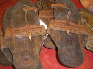LEATHER BUFFALO SANDALS sandal hippy 70s retro TOE RING size 12 shoe