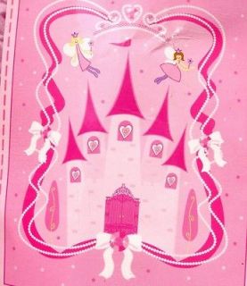 CASTLES FAIRY PRINCESS TIARA PINK TWIN size BED COMFORTER NEW