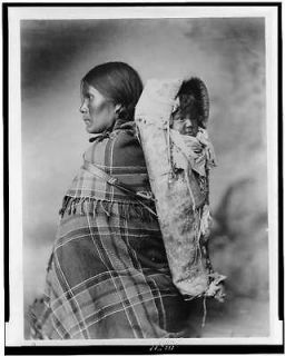 Photo Pee a rat and baby   Utes. 1899,Indian,cr adleboard