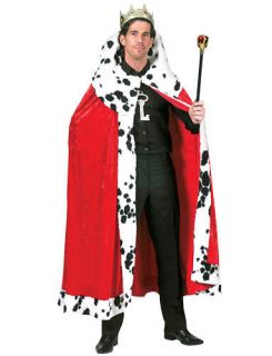 red ROYAL KING CAPE mardi gras mens adult halloween costume ONE SIZE