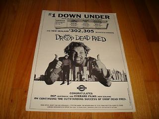 DROP DEAD FRED 1992 box office ad Australia Rik Mayall Phoebe Cates