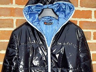 PVC puffa puffer style down winter jacket glossy shiny coat winter
