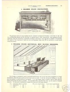 1897 PRAIRIE STATE INCUBATOR BROODER HOUSE HEATER Ad