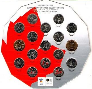  2010 Canada Uncirculated Commemorative Olympic Coin Set all 17 Coins