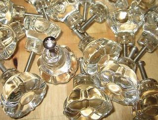 shaped crystal glass cabinet knobs, pulls cabinet hardware victorian