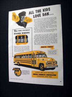 Oneida Safety School Bus Body Driver 1954 print Ad