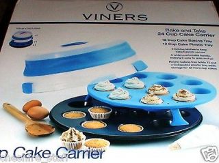 VINERS 24 Cupcake Carrier Cup Cake & Baking Tray All In One   Locking