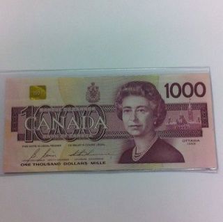 Bank Of Canada 1988 Canadian $1000 Bill Paper Money Rare Currency Very