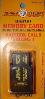JOHNNY STEWART RACCOON CALLS VOLUME 1 PREYMASTER MEMORY CARD PM 3 & PM