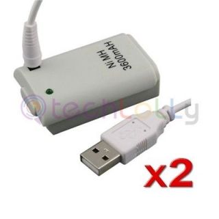 2x Battery+USB Cable Charger Kit for xBox 360 Remote
