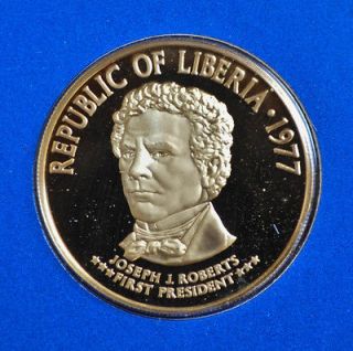 1977 liberia 100 dollars proof gold coin from canada time