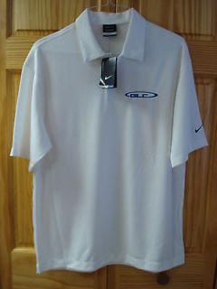 NWT   Nike Golf Dry fit White Polo Golf Shirt GLC Golf Tours Hilton