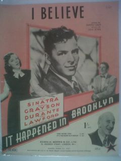 song sheet I BELIEVE Frank Sinatra 1947