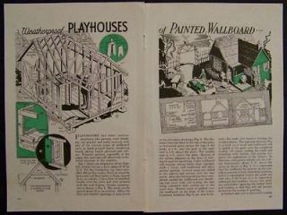 English Cottage PLAYHOUSE 1934 How To build PLANS 10x12