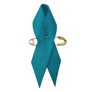 20 Cervical Ovarian Uterine Cancer Awareness TEAL Ribbon Pins,