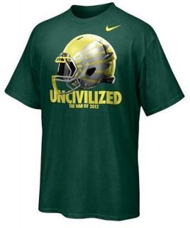 NEW Limited Nike Oregon Ducks Football Uncivilized Helmet T shirt