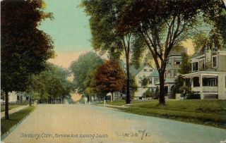Old Postcard   Farview Avenue Looking South   Danbury CT