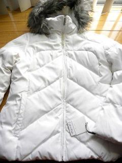 Calvin Klein Down Feather Short White Winter Snow Parka Jacket Coat