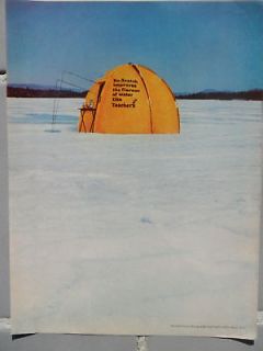 1966 Print Ad Teachers Scotch ~ Ice Fishing Tent on a Frozen Lake